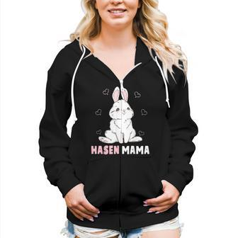 Cute Bunny Easter Rabbit Mum Rabbit Mum Women Zip Hoodie Casual Graphic Zip Up Hooded Sweatshirt | Mazezy