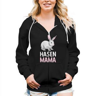 Rabbit Mum Rabbit Mother Pet Long Ear Women Zip Hoodie Casual Graphic Zip Up Hooded Sweatshirt | Mazezy