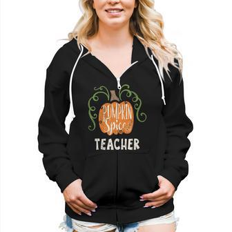 Teacher Pumkin Spice Fall Matching For Women Zip Hoodie | Mazezy