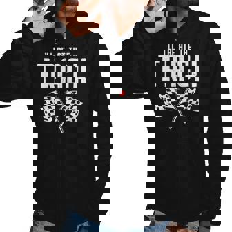Ill Be At The Track Drag Racing Flag Speedway Racing Racing Funny Gifts Men Hoodie Casual Graphic Zip Up Hooded Sweatshirt | Mazezy