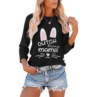 Dutch Rabbit Mum Rabbit Lover Gift For Women Women Baseball Tee Raglan Graphic Shirt | Mazezy