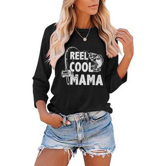 Family Lover Reel Cool Mama Fishing Fisher Fisherman Gift For Women Women Baseball Tee Raglan Graphic Shirt | Mazezy