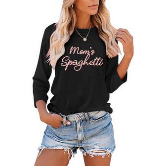 Funny Mothers Day Moms Spaghetti And Meatballs Lover Meme Gift For Women Women Baseball Tee Raglan Graphic Shirt | Mazezy AU