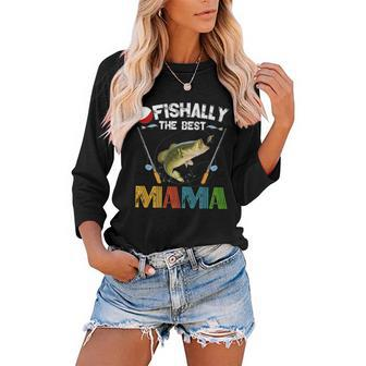 Ofishally The Best Mama Fishing Rod Mommy Funny Mothers Day Gift For Women Women Baseball Tee Raglan Graphic Shirt | Mazezy AU