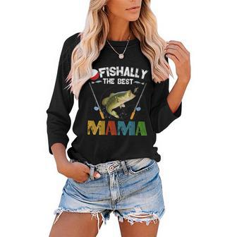 Ofishally The Best Mama Fishing Rod Mommy Funny Mothers Day Gift For Womens Gift For Women Women Baseball Tee Raglan Graphic Shirt | Mazezy