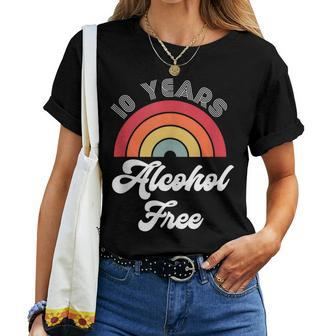 10 Years Sober Alcohol Free Sobriety Anniversary For Women Women T-shirt | Mazezy