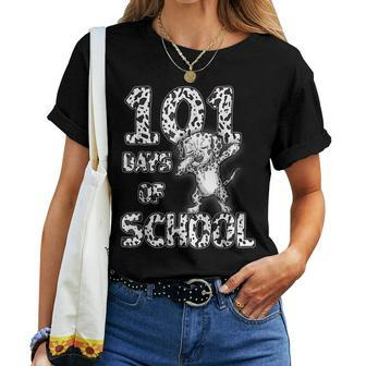 101 Days School Dabbing Dalmatian Dog 100 Days Teacher For Teacher Women T-shirt | Mazezy