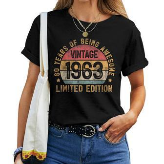 1963 Turning 60 Bday 60Th Birthday 60 Years Old Vintage Women T-shirt - Monsterry CA