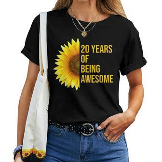20 Years Old 20Th Birthday Sunflower Women T-shirt | Mazezy