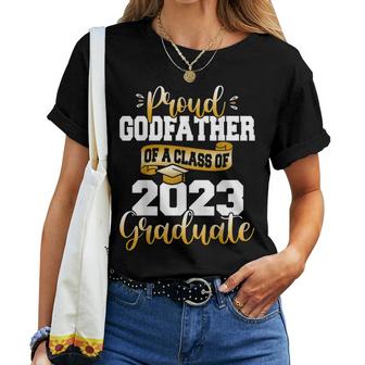 Proud Godfather Of A 2023 Graduate Funny Class Of 23 Senior Women T-shirt Casual Daily Crewneck Short Sleeve Graphic Basic Unisex Tee