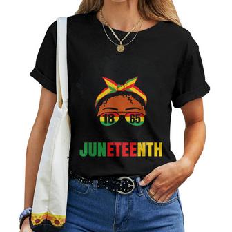 Awesome Messy Bun Celebrate Junenth Black History Women Women T-shirt Casual Daily Crewneck Short Sleeve Graphic Basic Unisex Tee
