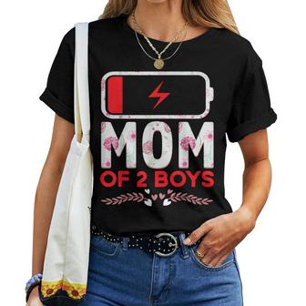 Funny Mom Of 2 Boys From Son Mothers Day Birthday Women Women T-shirt Casual Daily Crewneck Short Sleeve Graphic Basic Unisex Tee