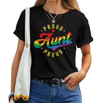Proud Aunt Lgbtq Rainbow Women T-shirt Casual Daily Crewneck Short Sleeve Graphic Basic Unisex Tee