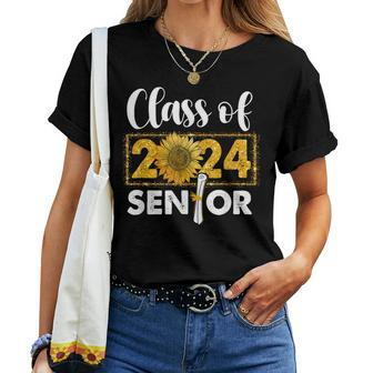 2024 Senior Class Of 2024 Grad Sunflower Graduation Women T-shirt - Seseable