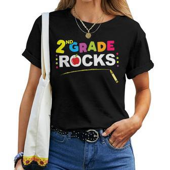 2Nd Grade Rocks Second Student Teacher Apparel Women T-shirt - Thegiftio UK