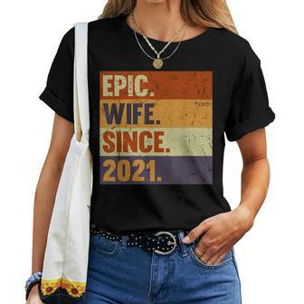 2Nd Wedding Anniversary For Her Epic Wife Since 2021 Women T-shirt - Monsterry UK