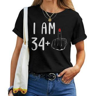 I Am 34 Plus 1 Middle Finger For A 35Th Birthday For Women Women T-shirt - Monsterry AU