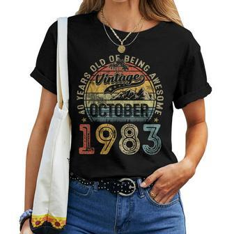 40 Years Old Vintage October 1983 40Th Birthday Women T-shirt | Mazezy