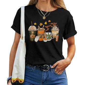 420 Marijuana Thanksgiving Weed Bong Pipe Pumpkin Spice Fall Women T-shirt - Monsterry AU