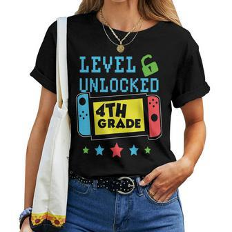 4Th Grade Level Unlocked Gamer First Day Of School Boys Women T-shirt - Seseable