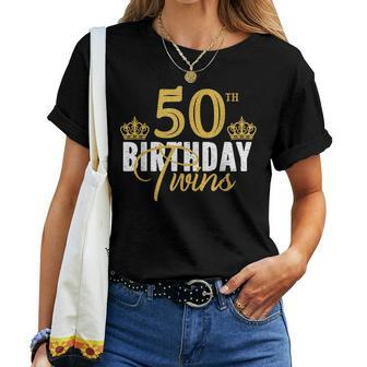 50Th Birthday Twins 50 Years Old Twin Brother And Sister Women T-shirt | Mazezy