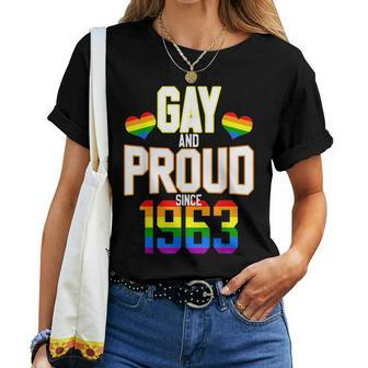 60 Years Old Lgbt Birthday Squad Gay And Proud Since 1963 Women T-shirt - Seseable