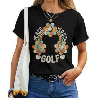60S 70S Groovy Rainbow Outfit Hippie Lover Peace Love Golf Women T-shirt | Mazezy AU