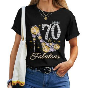 70 And Fabulous 70Th Birthday Diamond For Women Women T-shirt | Mazezy