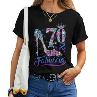 70 And Fabulous Stepping Into My 70Th Birthday Women's Women T-shirt | Mazezy
