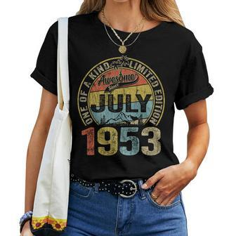 70 Years Old 70Th Birthday Men Awesome Since July 1953 70Th Birthday Women T-shirt | Mazezy