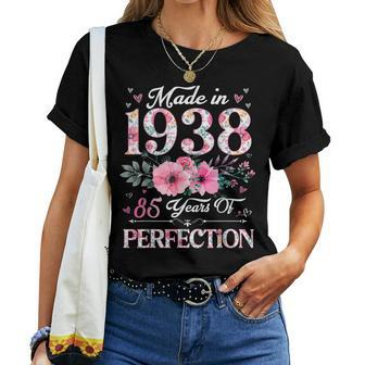 85 Year Old Made In 1938 Floral 85Th Birthday Women T-shirt - Monsterry UK