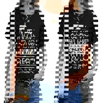 A Cow A Pig And A Chicken Walk Into A Bar B Q The End - Bbq Women T-shirt Crewneck Short Sleeve Graphic - Thegiftio