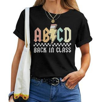 Abcd Alphabets Back In Class Pencil Lightning Teacher Rock Women T-shirt | Mazezy