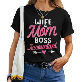 Accountant Mom Wife Boss Floral Women Women T-shirt | Mazezy