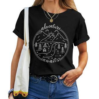 Adventure Awaits Retro Summer Hiking Explore More Camping Women T-shirt - Thegiftio UK