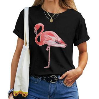 Aesthetic Pink Flamingo Watercolor Lover Women T-shirt | Mazezy