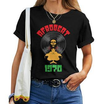Afrobeat 1970 Vinyl Record Afro Hairstyle Woman Women T-shirt | Mazezy