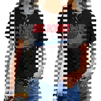 Aircraft Carrier Uss Hornet Cv-8 Ww2 Sailor Grandpa Dad Son Women T-shirt Crewneck Short Sleeve Graphic - Thegiftio