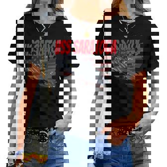 Aircraft Carrier Uss Saratoga Cv-60 Idea For Grandpa Dad Son Women T-shirt Crewneck Short Sleeve Graphic - Thegiftio