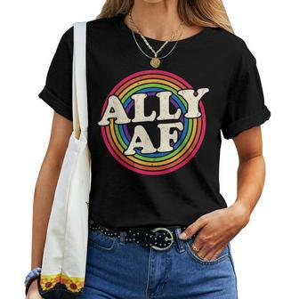 Ally Af Gay Pride Month Lgbt Rainbow Women T-shirt | Mazezy