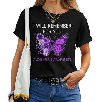 Alzheimer's Awareness I Will Remember You Butterfly Women T-shirt
