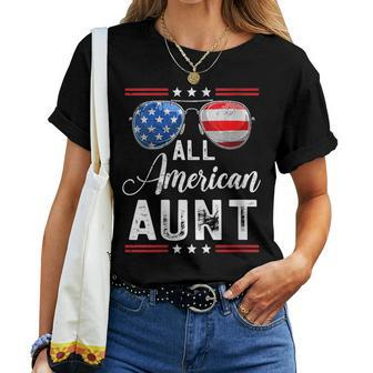 All American Aunt 4Th Of July Memorial Day Matching Family Women T-shirt | Mazezy