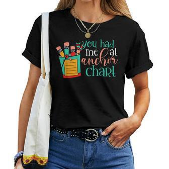 You Had Me At Anchor Chart Proud Teacher Job Pride Present Women T-shirt | Mazezy
