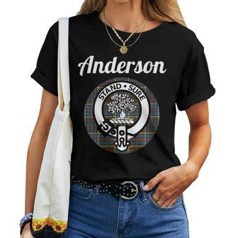 Anderson Clan Scottish Name Coat Of Arms Tartan Anderson Women T-shirt | Mazezy