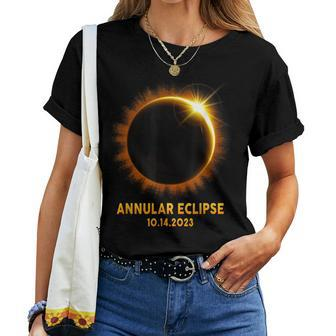 Annular Solar Eclipse 101423 America Annularity Celestial Women T-shirt | Mazezy
