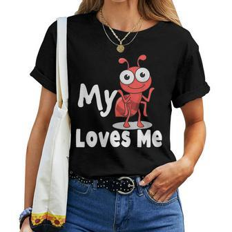 Ant Lovers_My Aunt Loves Me Family For Nephew & Niece Women T-shirt - Seseable