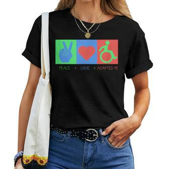Ape Teacher Peace Love Adapted Pe Women T-shirt | Mazezy