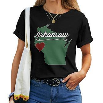 Arkansaw Wisconsin Wi Usa City State Souvenir Women T-shirt | Mazezy