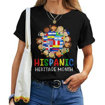 Around Globe Hispanic Flags Heritage Month Boys Girls Women T-shirt - Monsterry