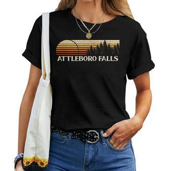 Attleboro Falls Ma Vintage Evergreen Sunset Eighties Retro Women T-shirt | Mazezy